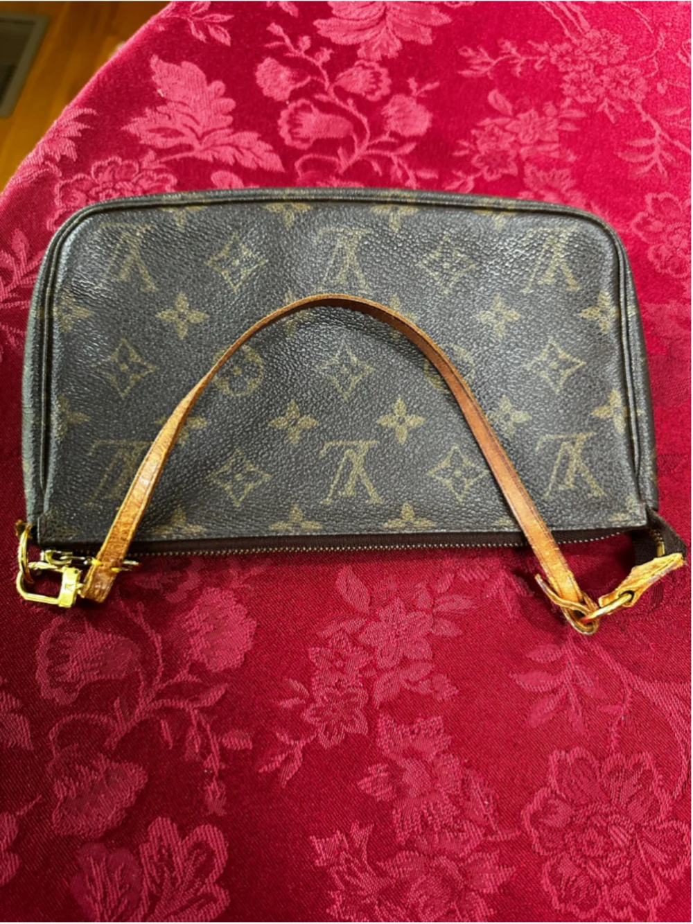 Louis Vuitton Brown and Tan Monogram Pochette Bag